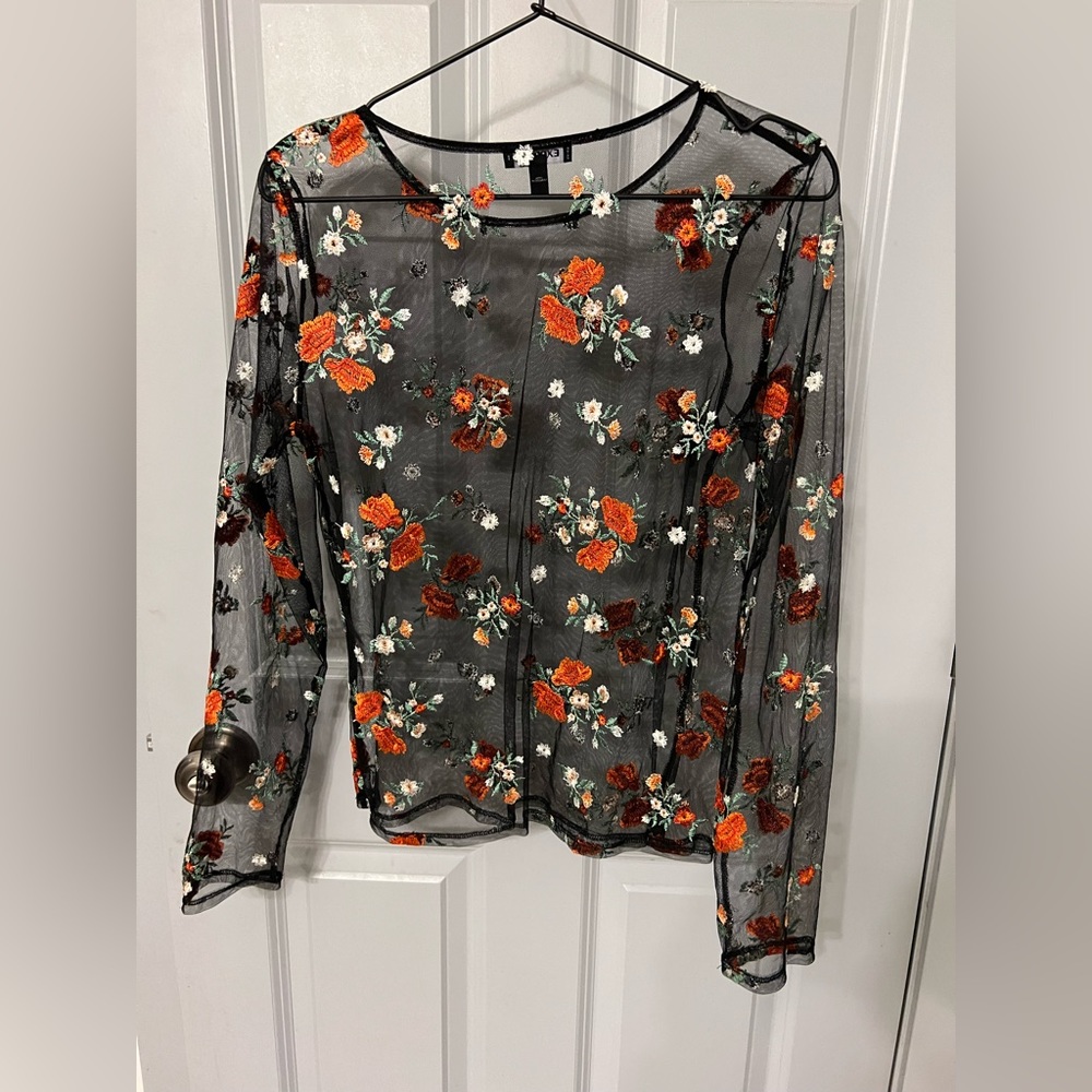 Sheer Embroidered Top